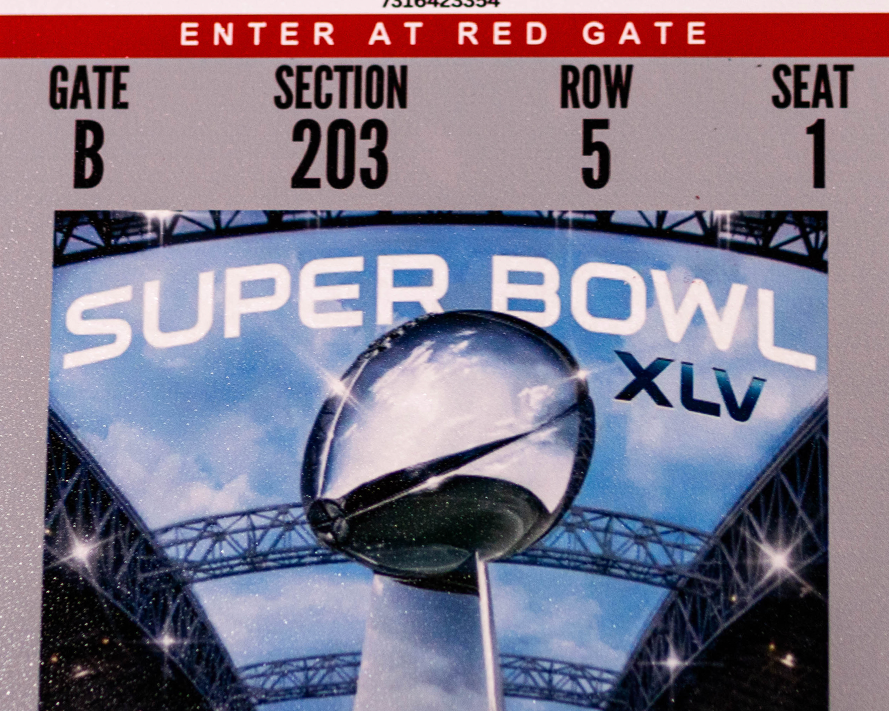 Green Bay Packers Super Bowl XLV Ticket Stub Single Layer Metal Wall Art