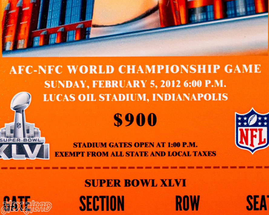 New York Giants Super Bowl XLVI Ticket Stub Single Layer Metal Wall Art