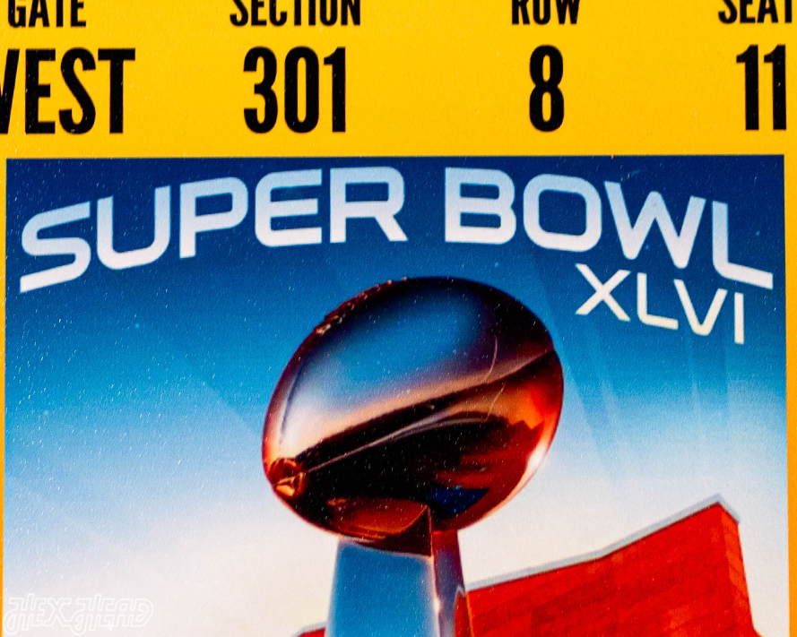 New York Giants Super Bowl XLVI Ticket Stub Single Layer Metal Wall Art