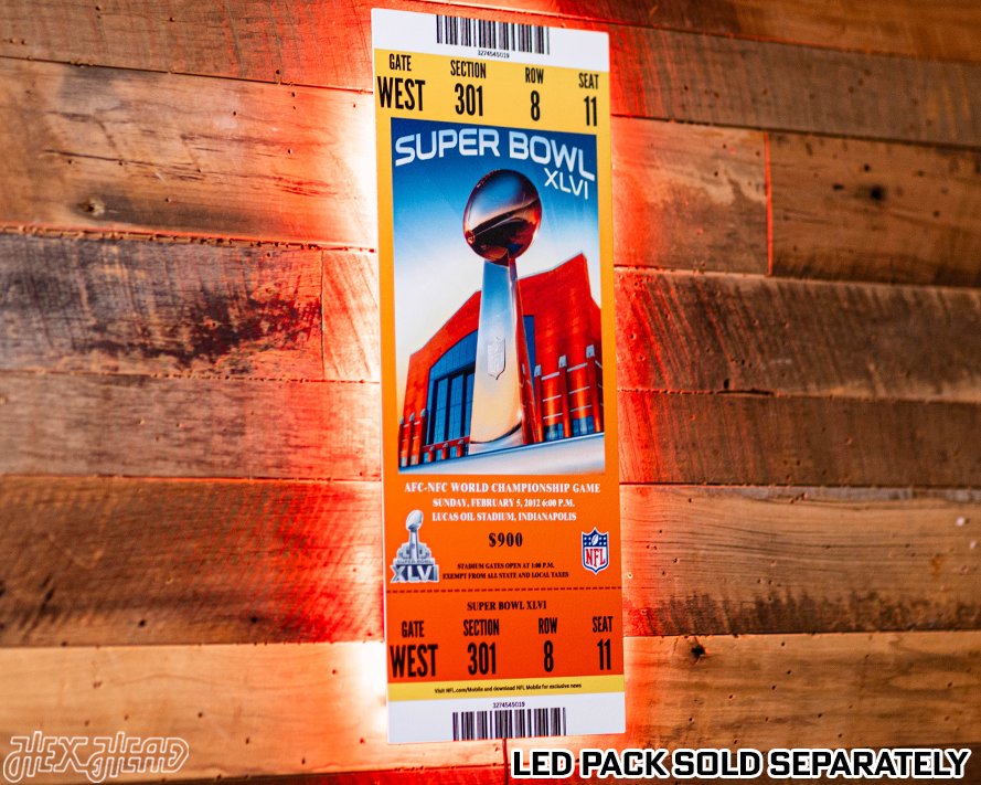 New York Giants Super Bowl XLVI Ticket Stub Single Layer Metal Wall Art