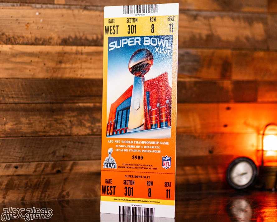 New York Giants Super Bowl XLVI Ticket Stub Single Layer Metal Wall Art