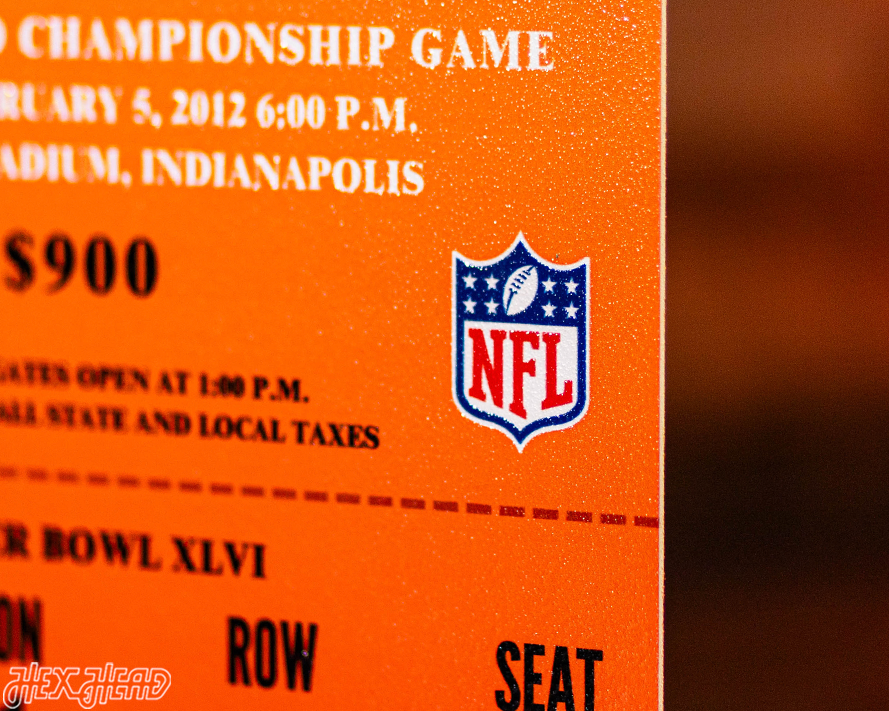 New York Giants Super Bowl XLVI Ticket Stub Single Layer Metal Wall Art