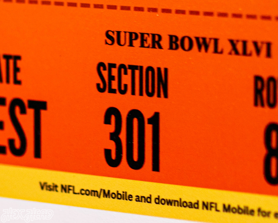 New York Giants Super Bowl XLVI Ticket Stub Single Layer Metal Wall Art