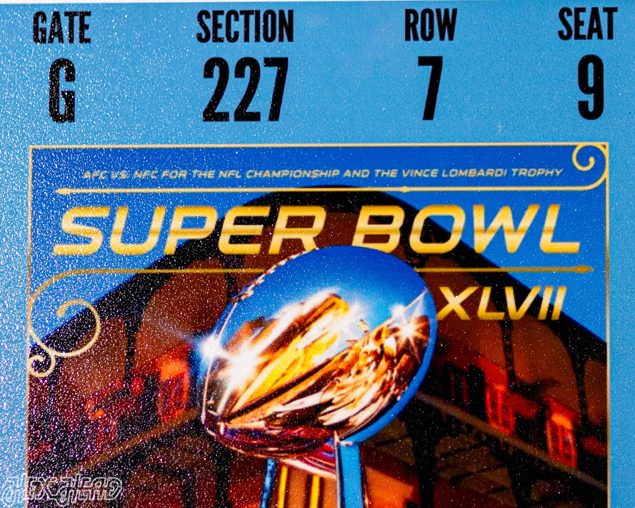 Baltimore Ravens Personalized Super Bowl XLVII Ticket Stub Single Layer Metal Wall Art