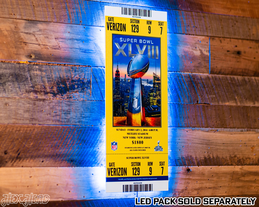 Seattle Seahawks Super Bowl XLVIII Ticket Stub Single Layer Metal Wall Art