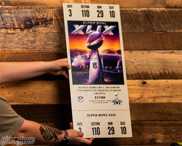 New England Patriots Super Bowl XLIX Ticket Stub Single Layer Metal Wall Art