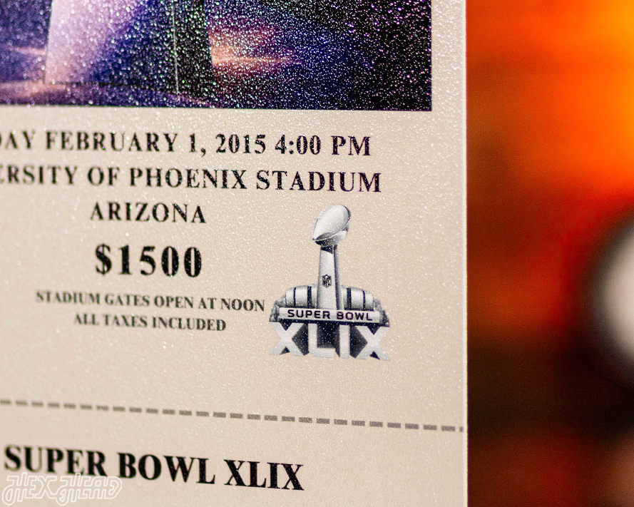 New England Patriots Super Bowl XLIX Ticket Stub Single Layer Metal Wall Art