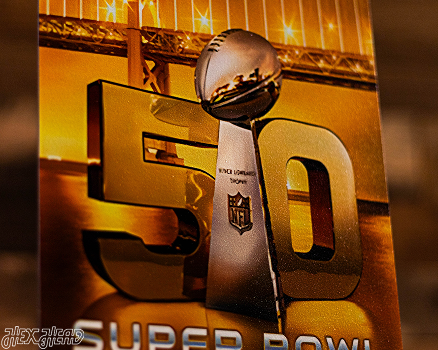 Denver Broncos Super Bowl 50 Ticket Stub Single Layer Metal Wall Art