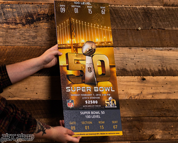 Denver Broncos Super Bowl 50 Ticket Stub Single Layer Metal Wall Art