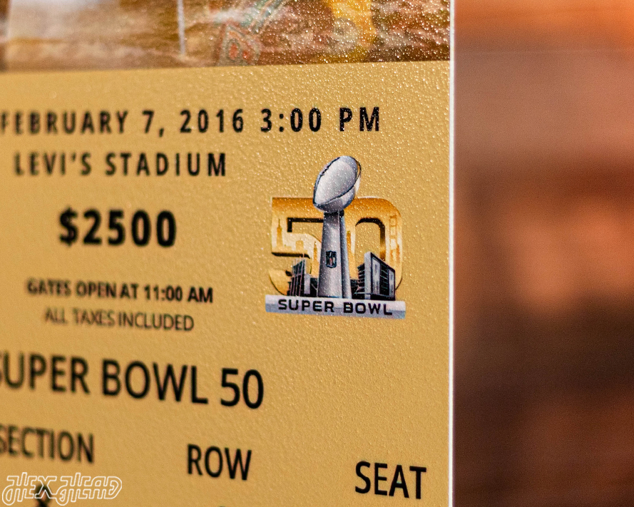 Denver Broncos Super Bowl 50 Ticket Stub Single Layer Metal Wall Art