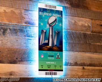 New England Patriots Super Bowl LI Ticket Stub Single Layer Metal Wall Art