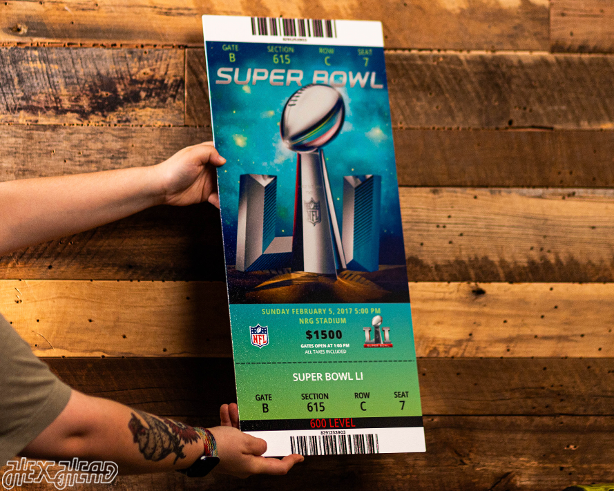 New England Patriots Super Bowl LI Ticket Stub Single Layer Metal Wall Art