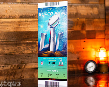 New England Patriots Super Bowl LI Ticket Stub Single Layer Metal Wall Art