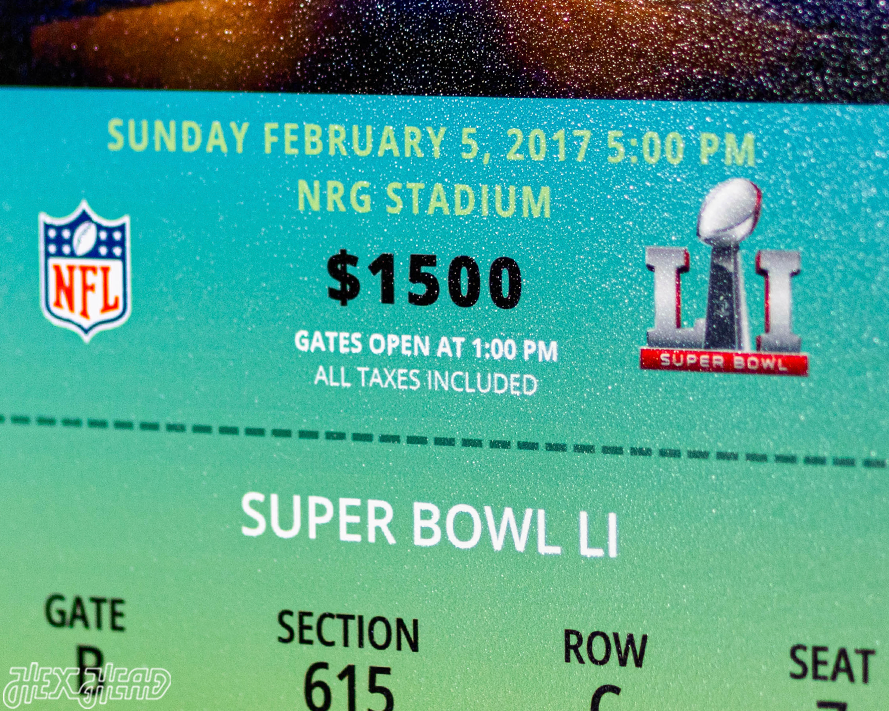 New England Patriots Super Bowl LI Ticket Stub Single Layer Metal Wall Art