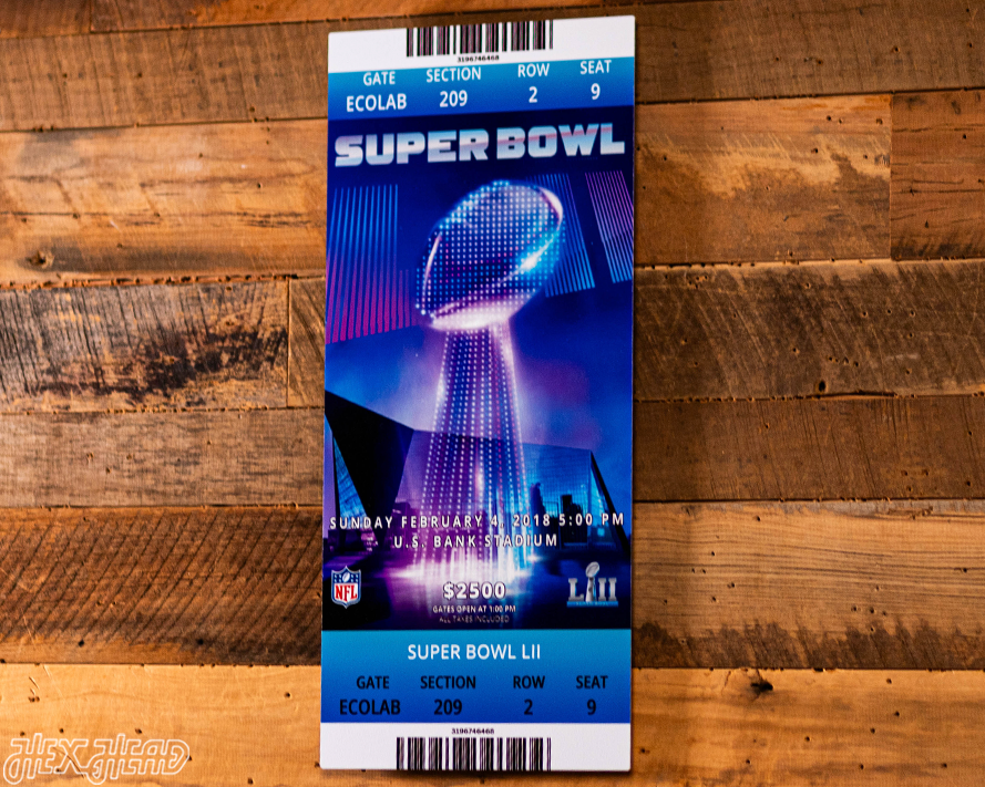 Philadelphia Eagles Super Bowl LII Ticket Stub Single Layer Metal Wall Art