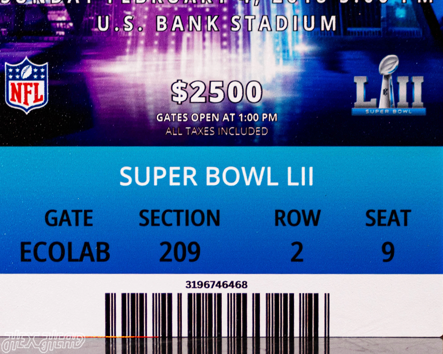 Philadelphia Eagles Super Bowl LII Ticket Stub Single Layer Metal Wall Art