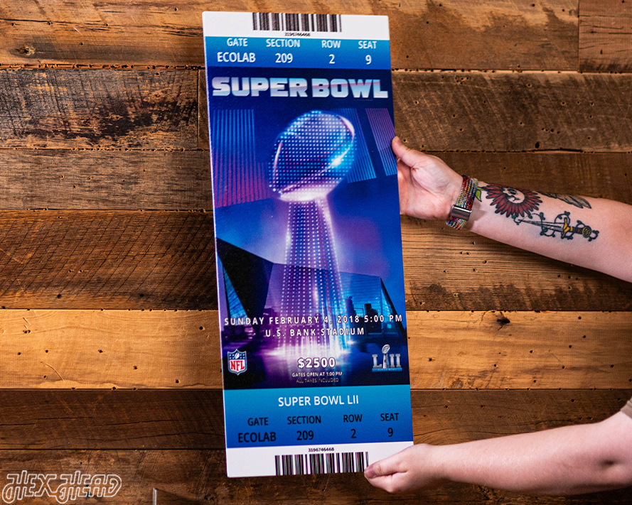 Philadelphia Eagles Super Bowl LII Ticket Stub Single Layer Metal Wall Art