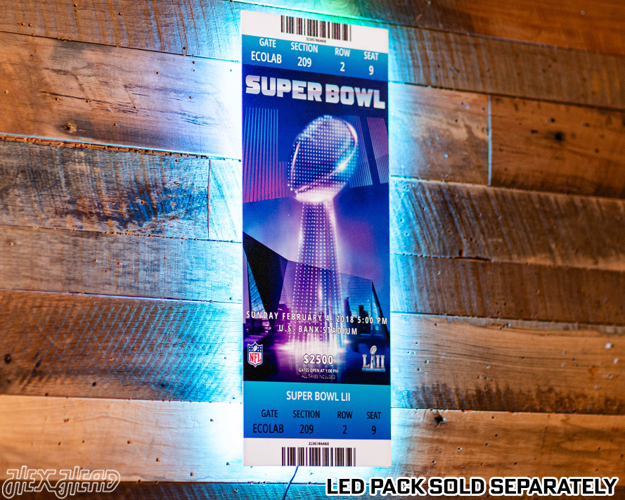 Philadelphia Eagles Super Bowl LII Ticket Stub Single Layer Metal Wall Art