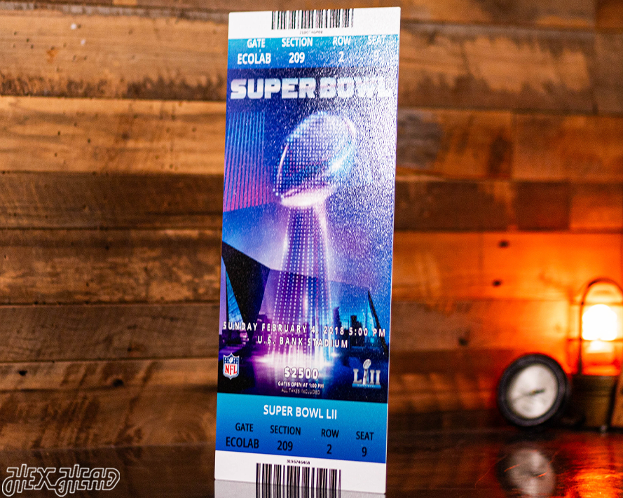 Philadelphia Eagles Super Bowl LII Ticket Stub Single Layer Metal Wall Art