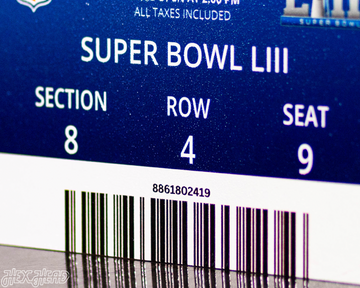 New England Patriots Super Bowl LIII Ticket Stub Single Layer Metal Wall Art
