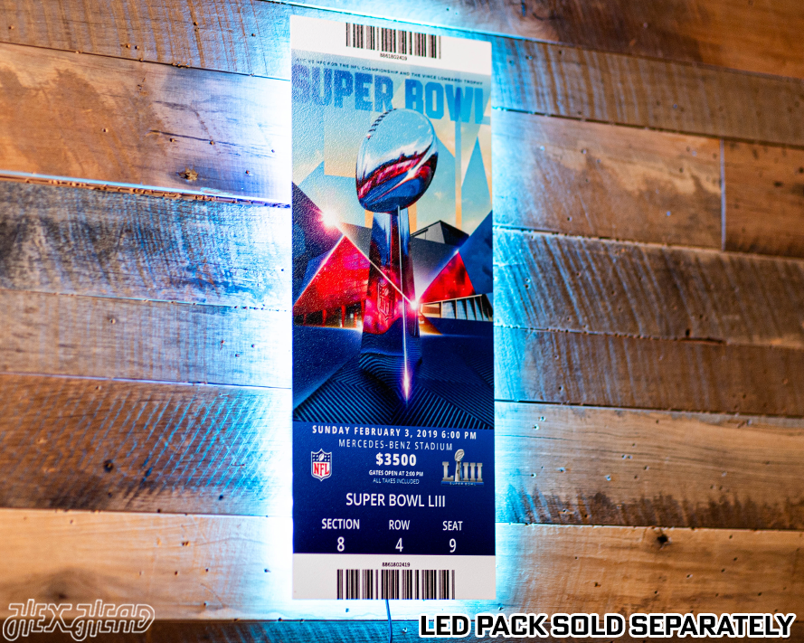 New England Patriots Super Bowl LIII Ticket Stub Single Layer Metal Wall Art