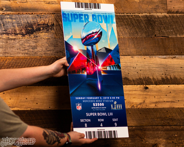 New England Patriots Super Bowl LIII Ticket Stub Single Layer Metal Wall Art