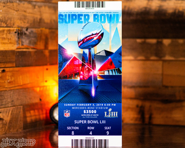 New England Patriots Super Bowl LIII Ticket Stub Single Layer Metal Wall Art
