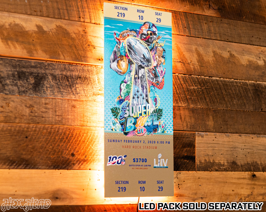 Kansas City Chiefs Super Bowl LIV Ticket Stub Single Layer Metal Wall Art