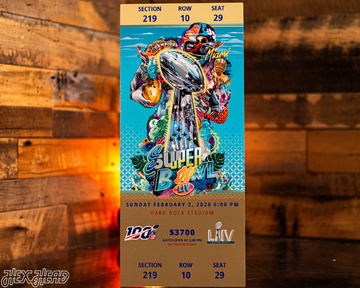 Kansas City Chiefs Super Bowl LIV Ticket Stub Single Layer Metal Wall Art