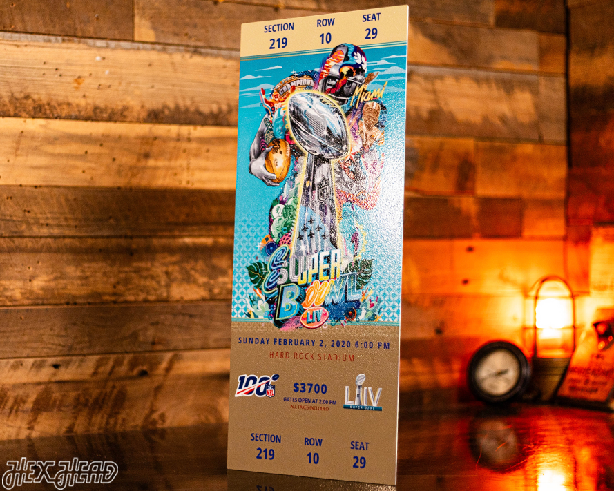 Kansas City Chiefs Super Bowl LIV Ticket Stub Single Layer Metal Wall Art