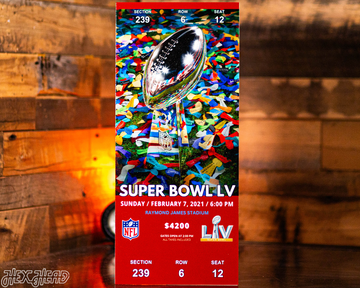 Tampa Bay Buccaneers Personalized Super Bowl LV Ticket Stub Single Layer Metal Wall Art