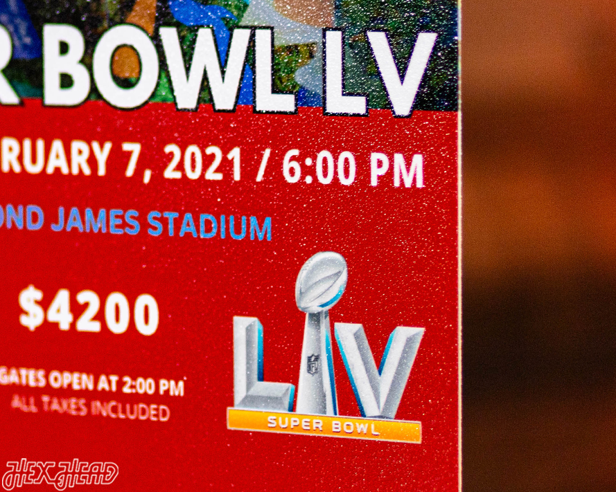 Tampa Bay Buccaneers Personalized Super Bowl LV Ticket Stub Single Layer Metal Wall Art