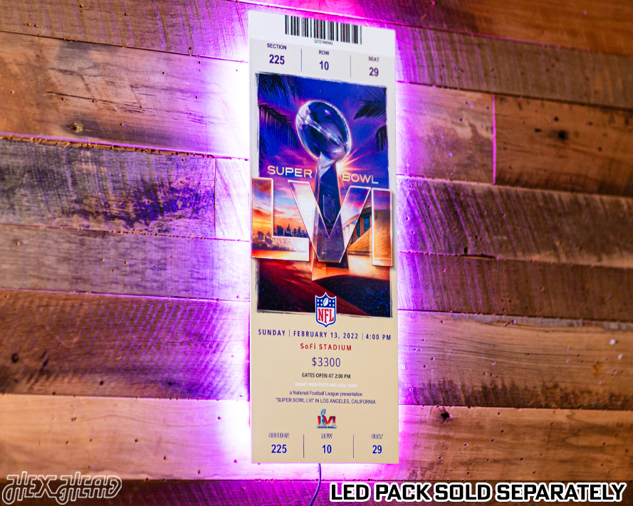 Los Angeles Rams Super Bowl LVI Ticket Stub Single Layer Metal Wall Art