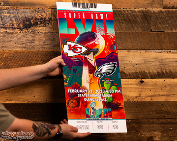 Kansas City Chiefs Super Bowl LVII Ticket Stub Single Layer Metal Wall Art
