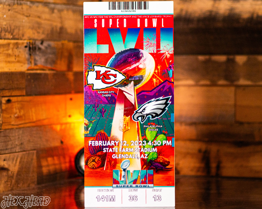 Kansas City Chiefs Super Bowl LVII Ticket Stub Single Layer Metal Wall Art