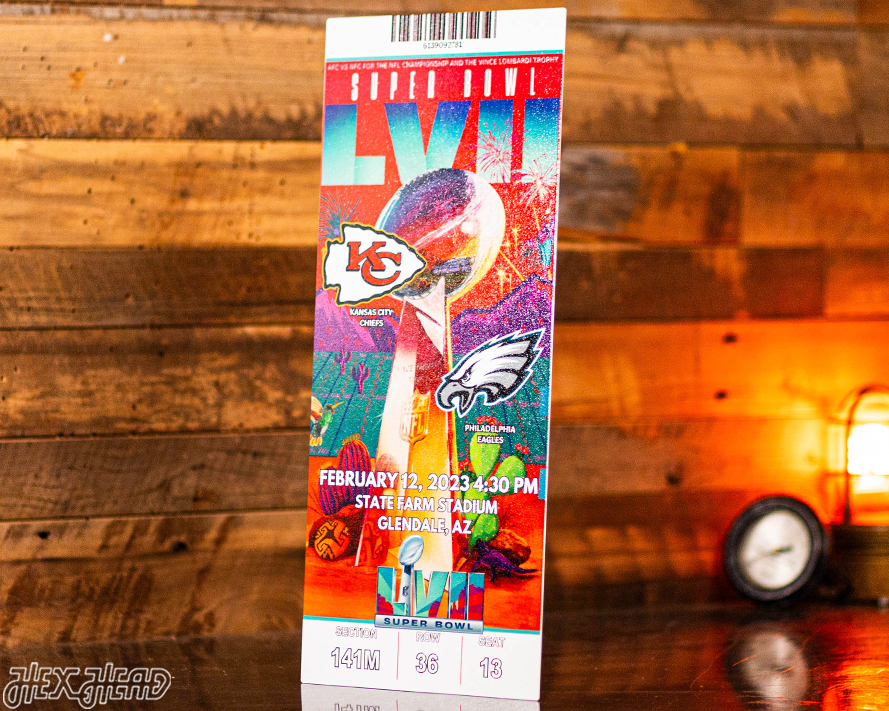 Kansas City Chiefs Super Bowl LVII Ticket Stub Single Layer Metal Wall Art