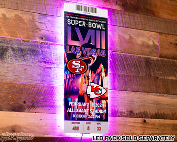 Kansas City Chiefs Super Bowl LVIII Ticket Stub Single Layer Metal Wall Art