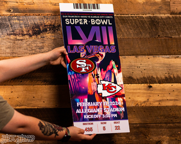 Kansas City Chiefs Super Bowl LVIII Ticket Stub Single Layer Metal Wall Art