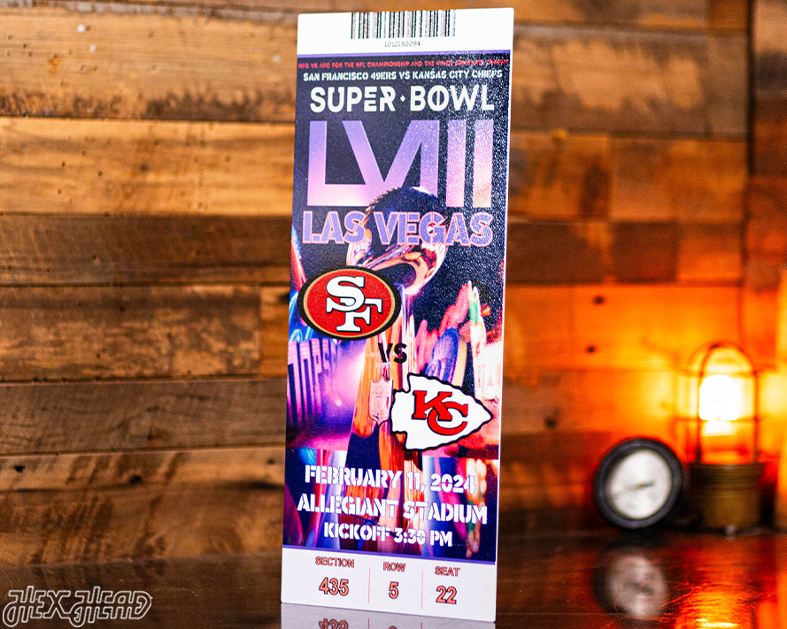 Kansas City Chiefs Super Bowl LVIII Ticket Stub Single Layer Metal Wall Art