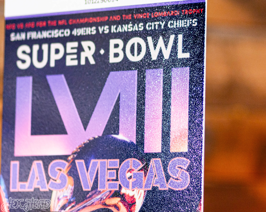 Kansas City Chiefs Super Bowl LVIII Ticket Stub Single Layer Metal Wall Art