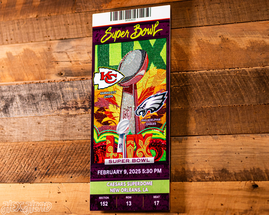 Philadelphia Eagles Super Bowl LIX Ticket Stub Single Layer Metal Wall Art