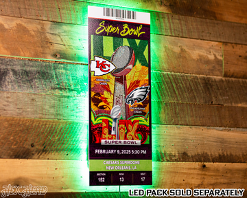 Philadelphia Eagles Personalized Super Bowl LIX Ticket Stub Single Layer Metal Wall Art