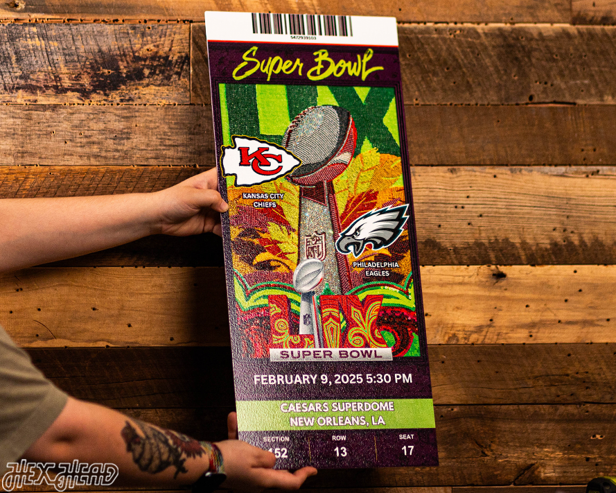 Philadelphia Eagles Personalized Super Bowl LIX Ticket Stub Single Layer Metal Wall Art
