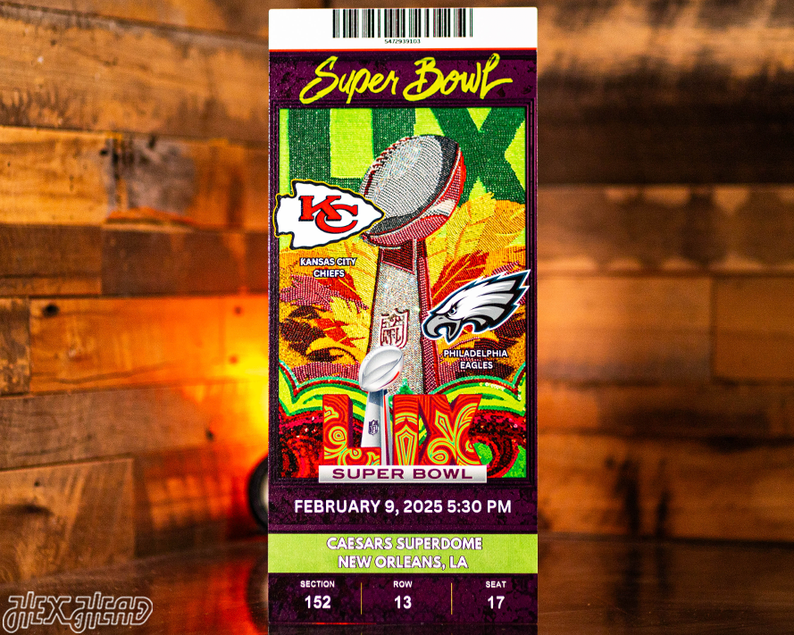 Philadelphia Eagles Personalized Super Bowl LIX Ticket Stub Single Layer Metal Wall Art