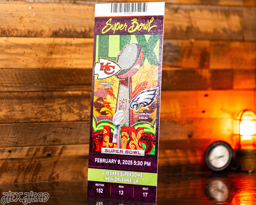 Philadelphia Eagles Personalized Super Bowl LIX Ticket Stub Single Layer Metal Wall Art