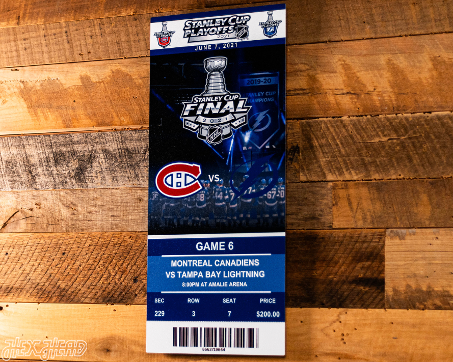 Tampa Bay Lightning 2021 Stanley Cup Ticket Stub Single Layer Metal Wall Art