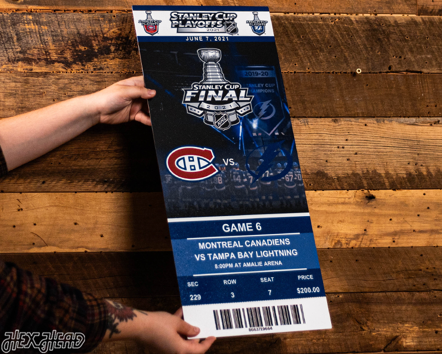 Tampa Bay Lightning 2021 Stanley Cup Ticket Stub Single Layer Metal Wall Art