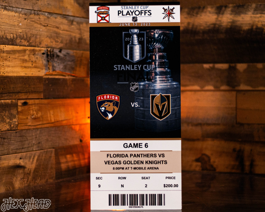 Vegas Golden Knights 2023 Stanley Cup Ticket Stub Single Layer Metal Wall Art