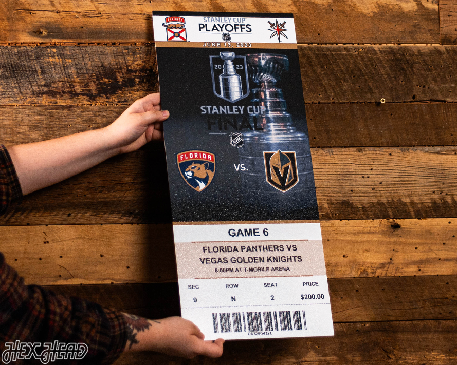 Vegas Golden Knights 2023 Stanley Cup Ticket Stub Single Layer Metal Wall Art