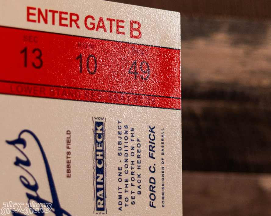 Los Angeles Dodgers 1955 World Series Ticket Stub Single Layer Metal Wall Art